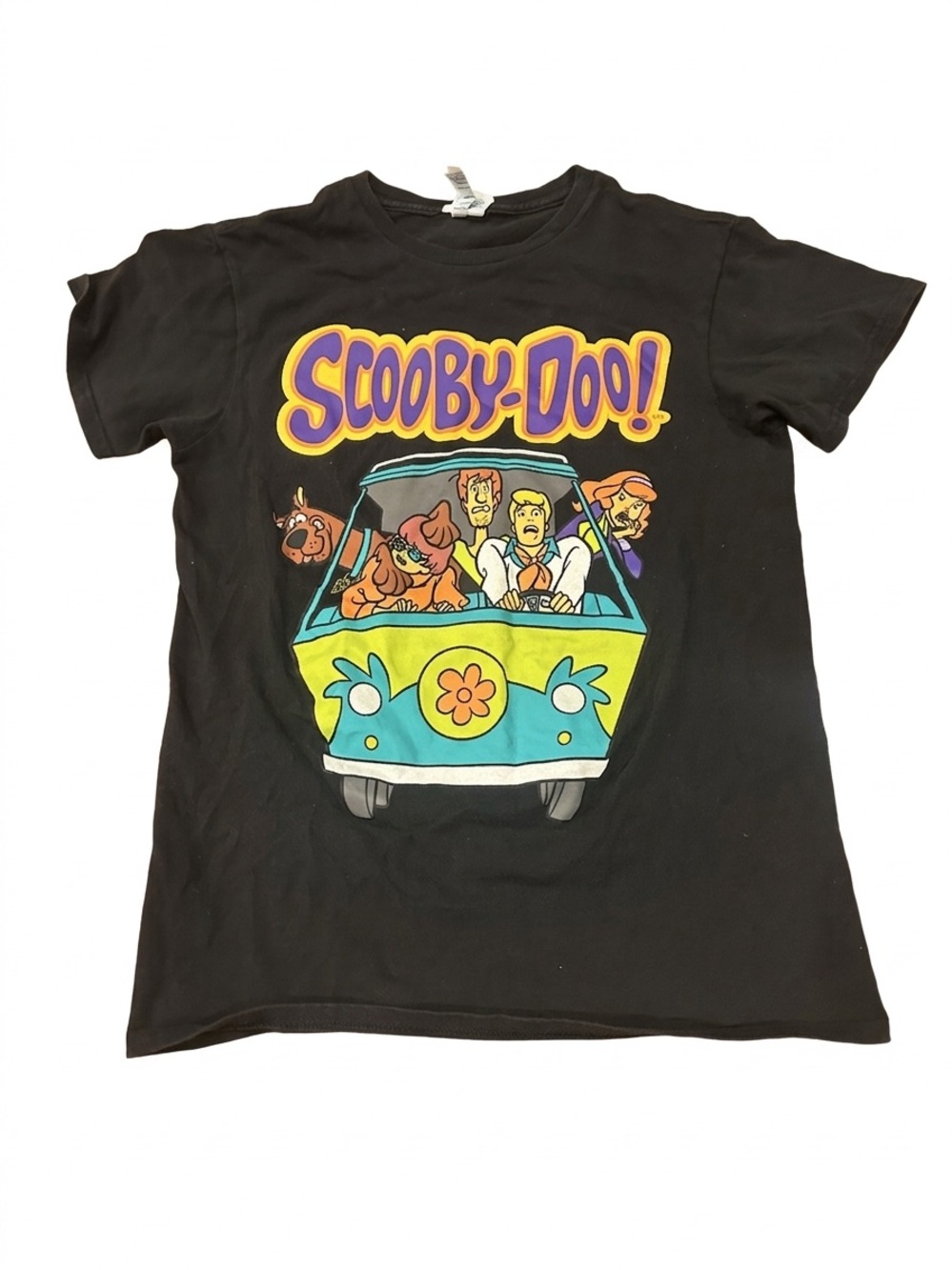 Vintage Scooby Doo Mystery Machine T-Shirt Men's Small Black Graphic Tee